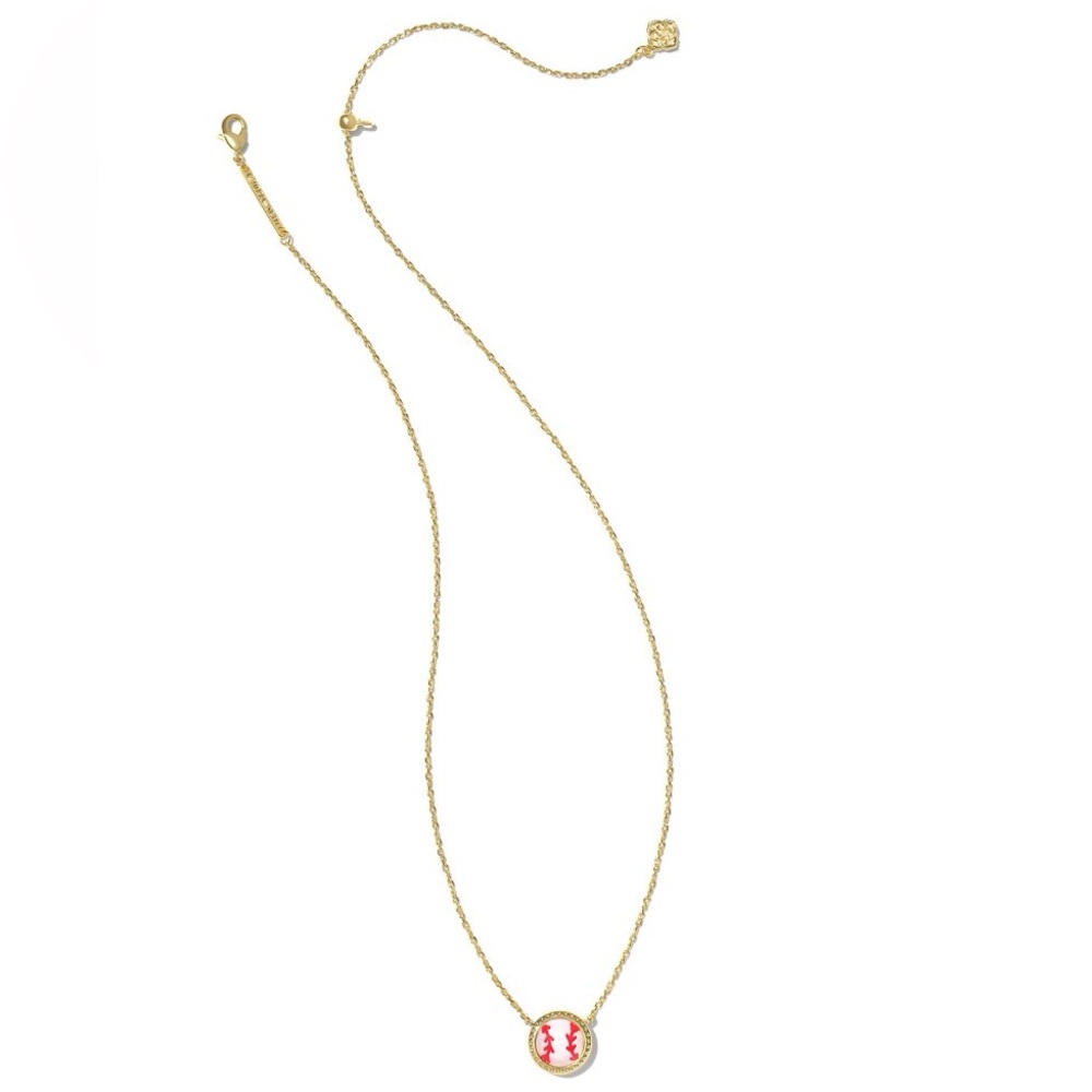 Kendra Scott Baseball Gold Short Pendant Necklace in Ivory Mother-of-Pearl - Picture 8 of 8